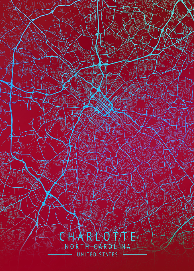 Charlotte USA City Map