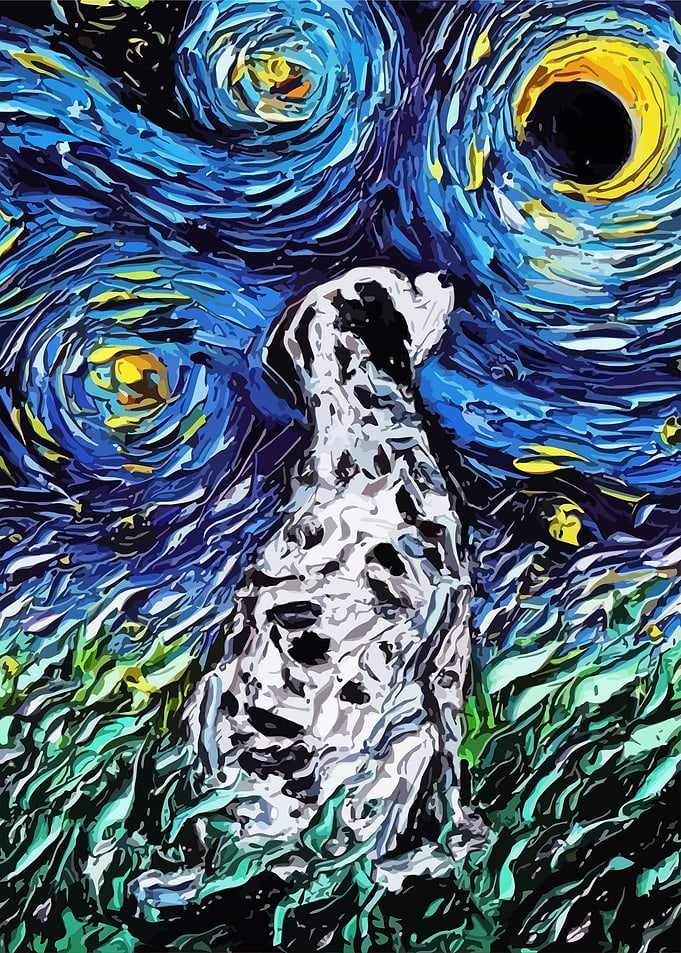 Dog Starry Night Van Gogh