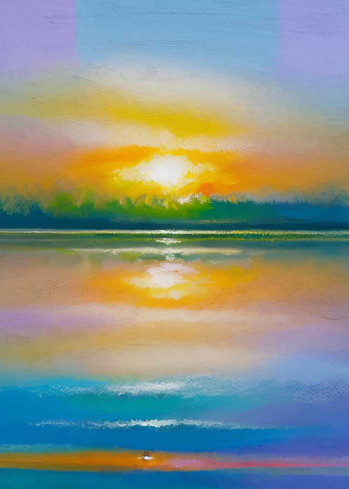 Colorful romantic sunset