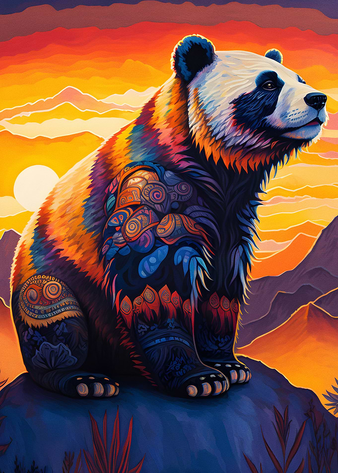 abstract fluffy panda