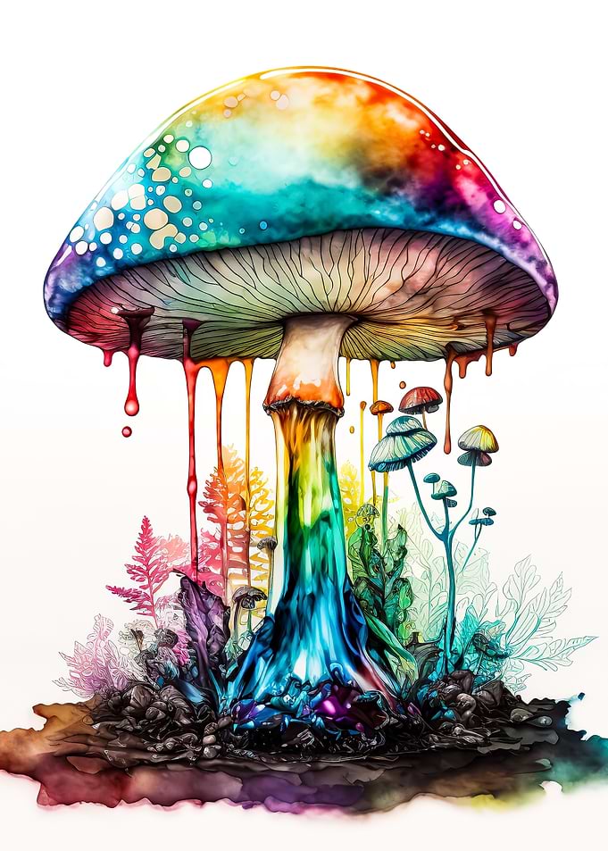 watercolor mushroom