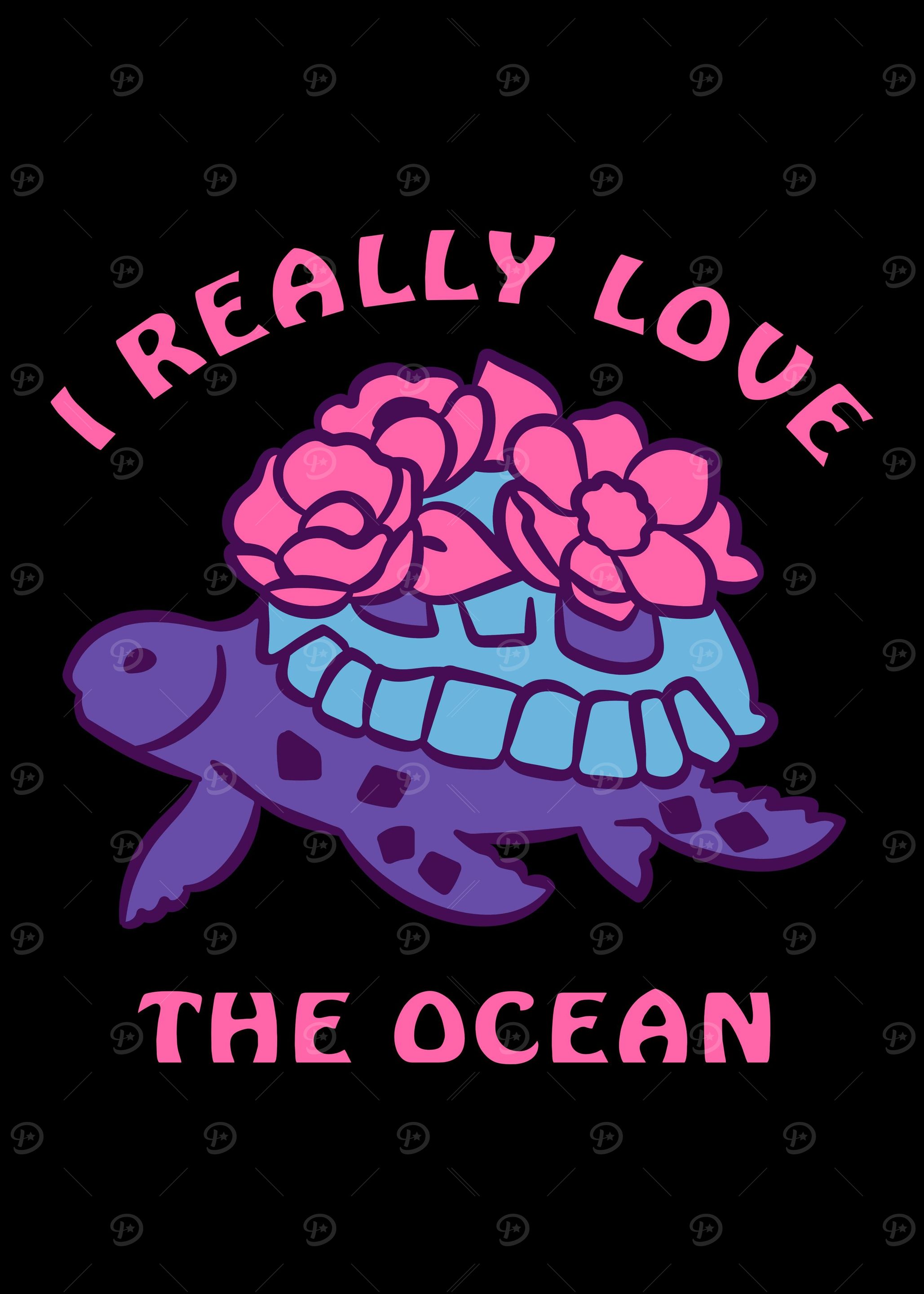 Turtle loves the ocean