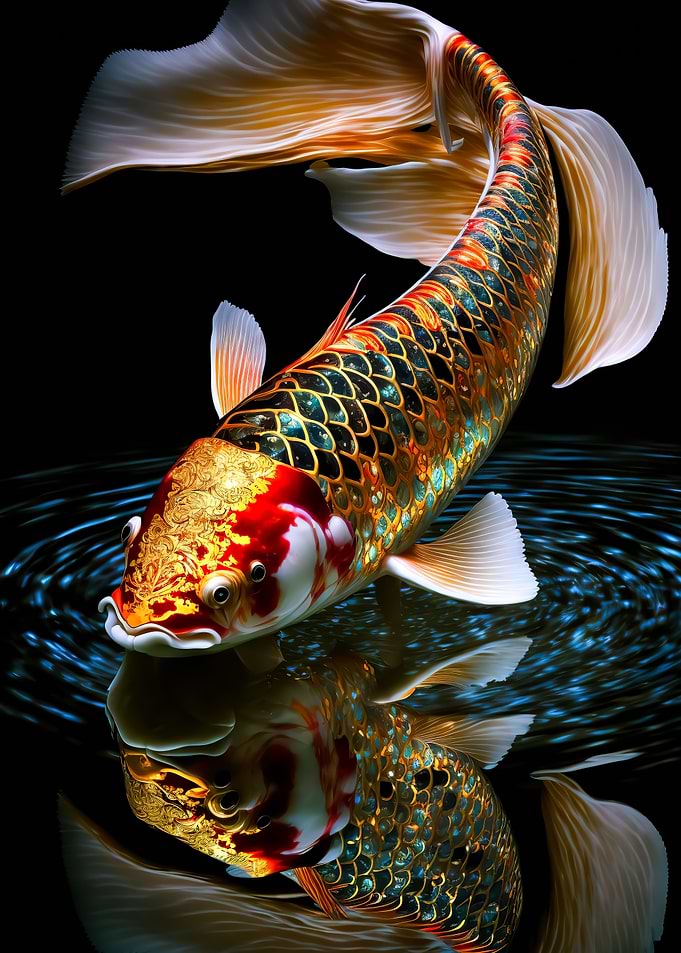 koi fish in the lake