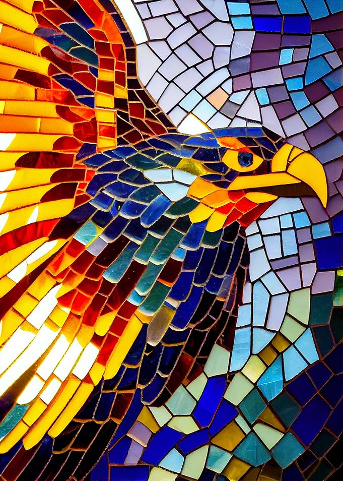 Eagle Stained Glass Style