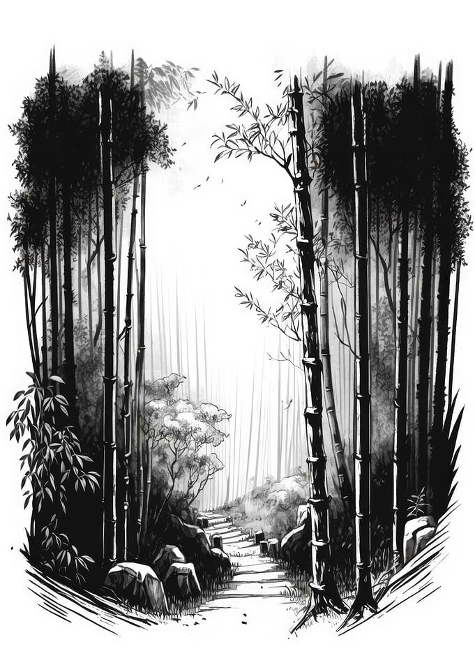 Black and White Bamboo