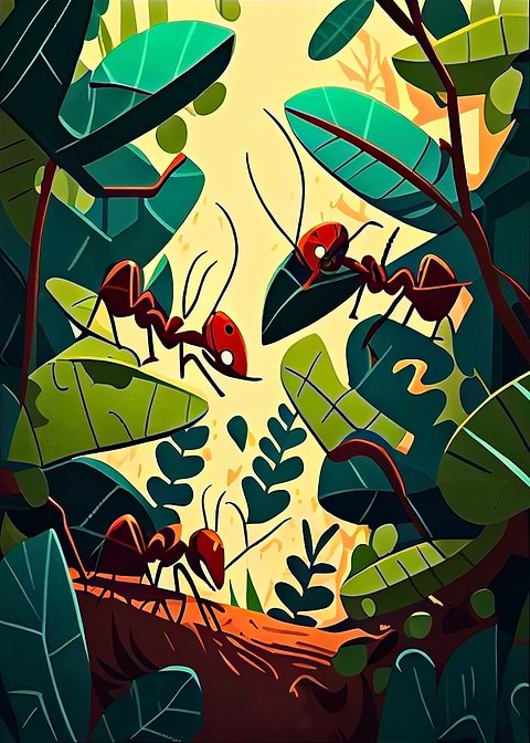 Ants on a Mission — kids room metal wall art