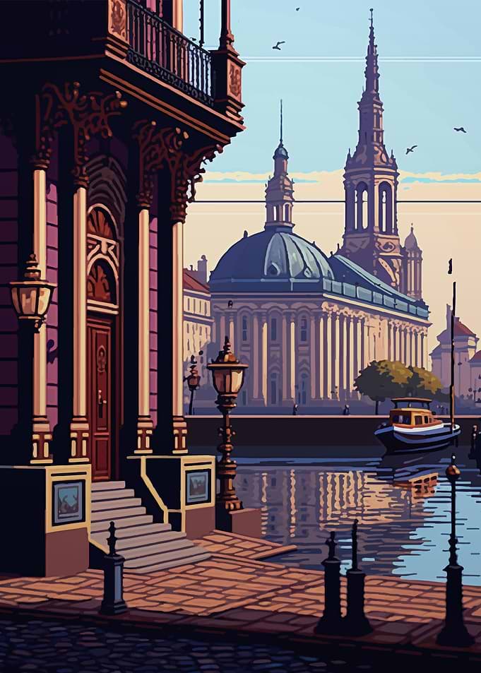 Bordeaux Pixel Art