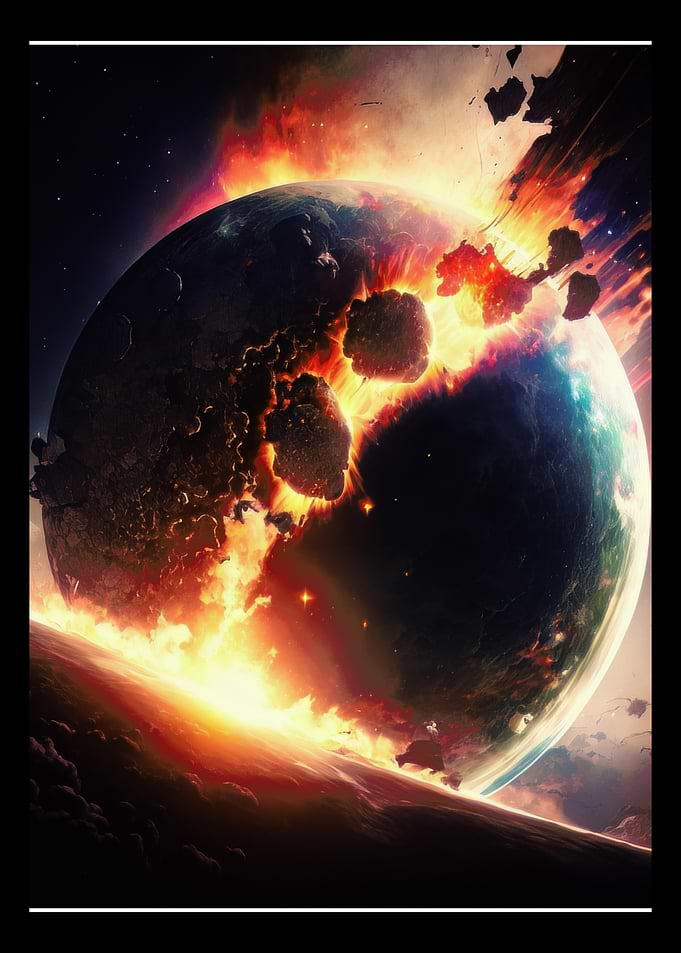 Meteor Hitting The Planet