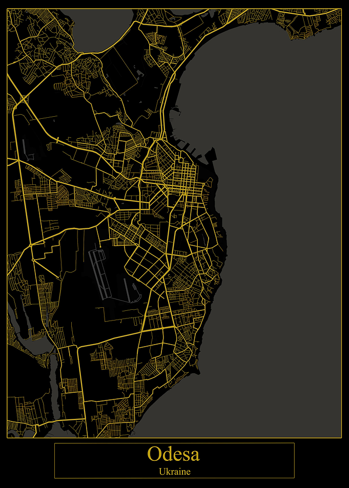 Odesa Ukraine Gold Map