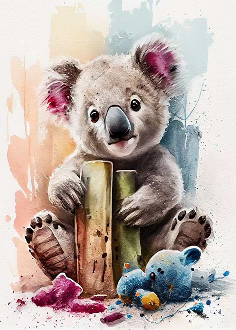Adorable Koala — kids room metal wall art