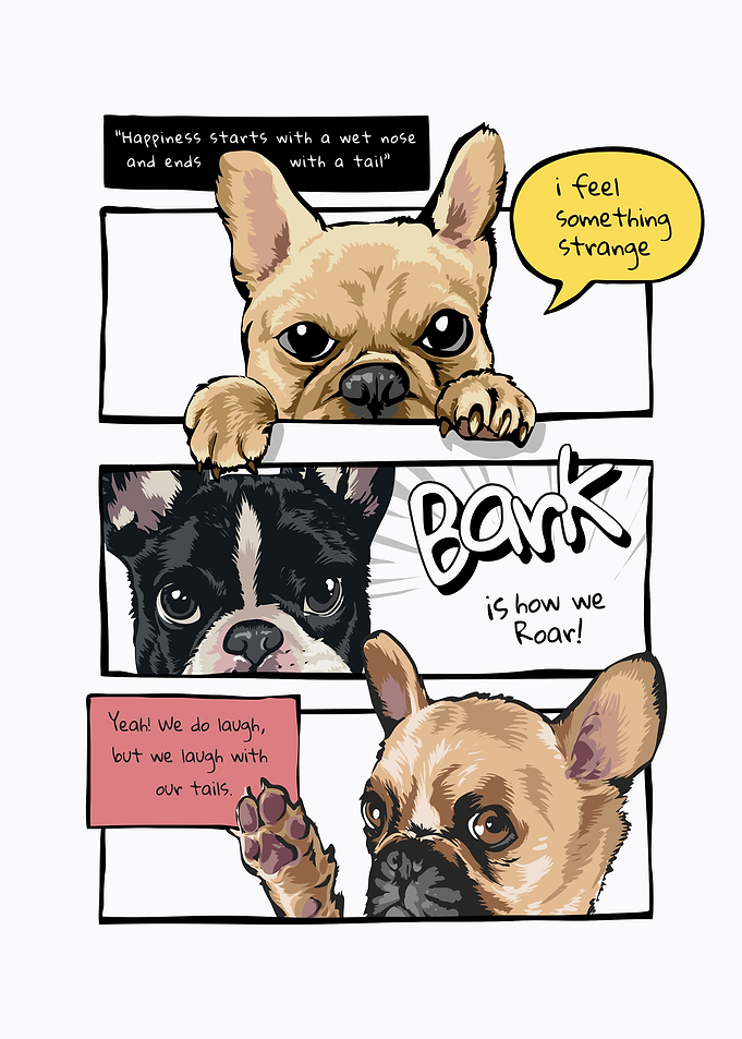 Cartoon dogs in comic