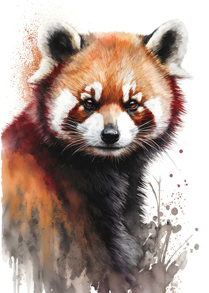 Red panda in watercolor