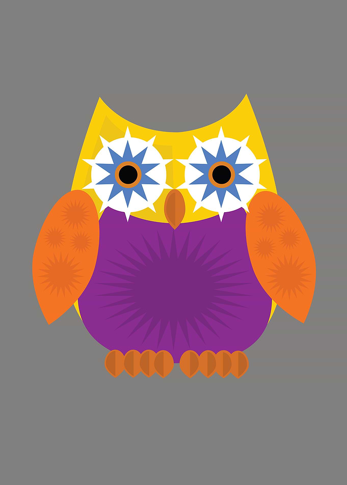 Star Owl Yellow Orange
