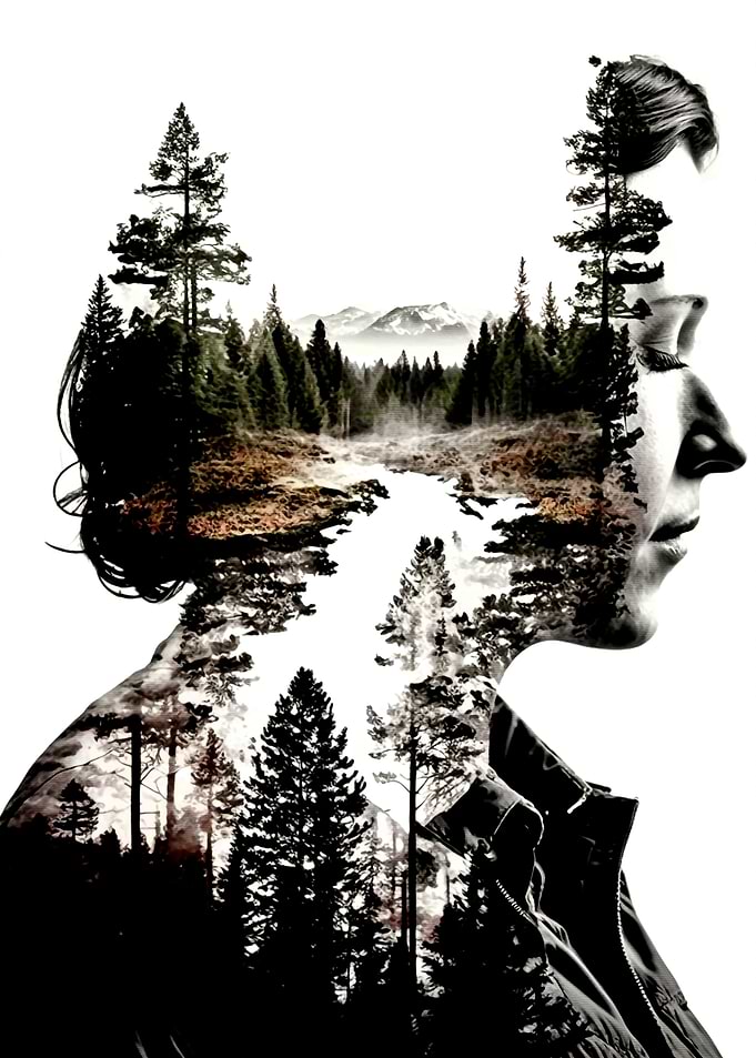 Landscape in Woman face