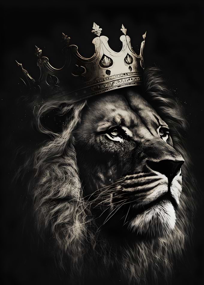 Sleek Crowned Lion Big Cat