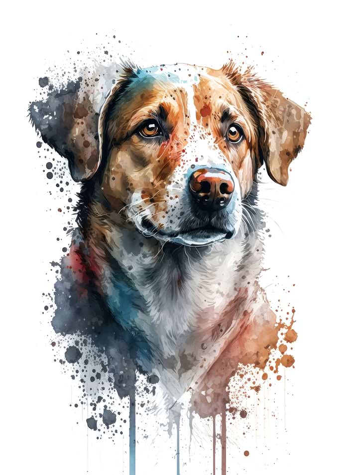 Dog in watercolor
