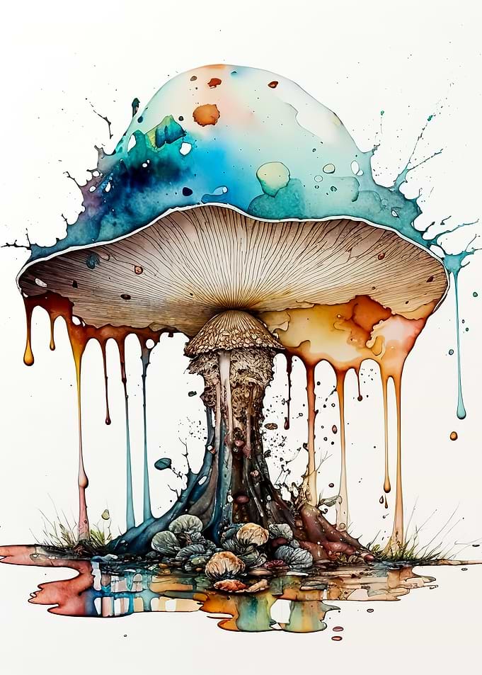 watercolor mushroom