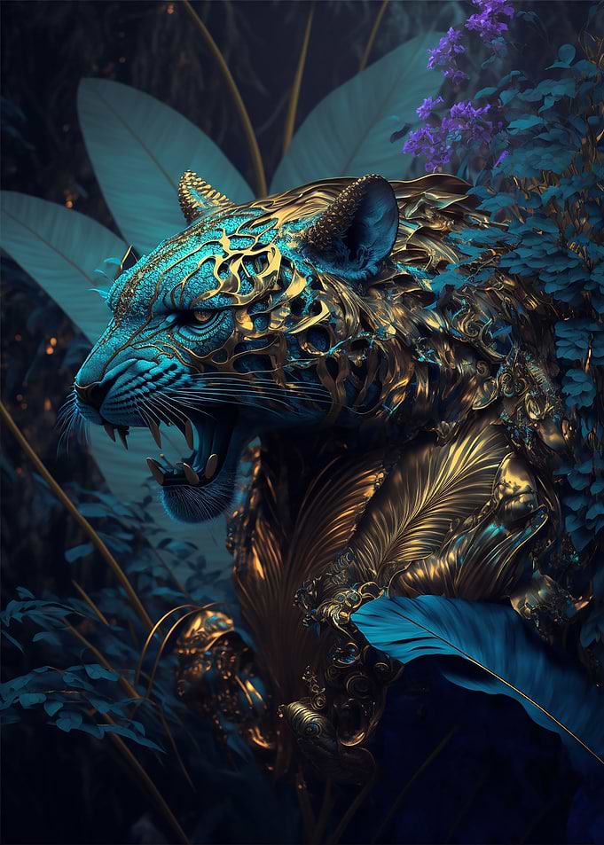 colorful abstract panther