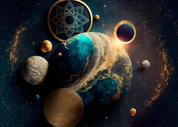 Moon phases space