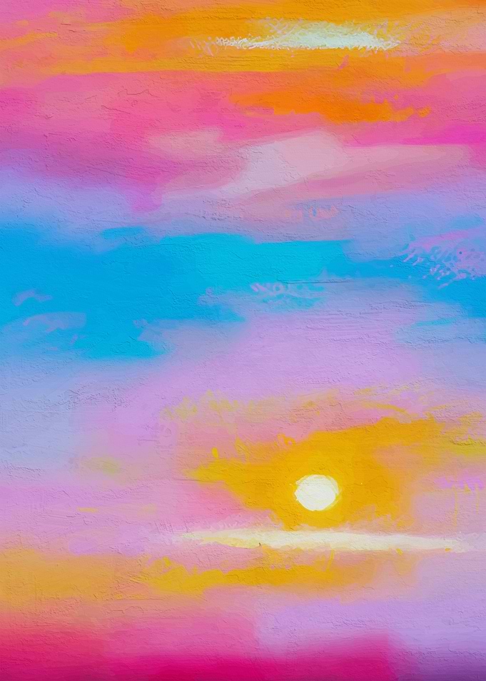 Colorful romantic sunset