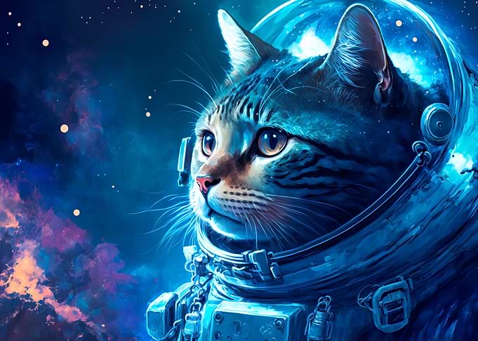 Beautiful cat in outer
