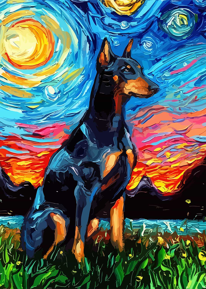 Dog Starry Night Van Gogh