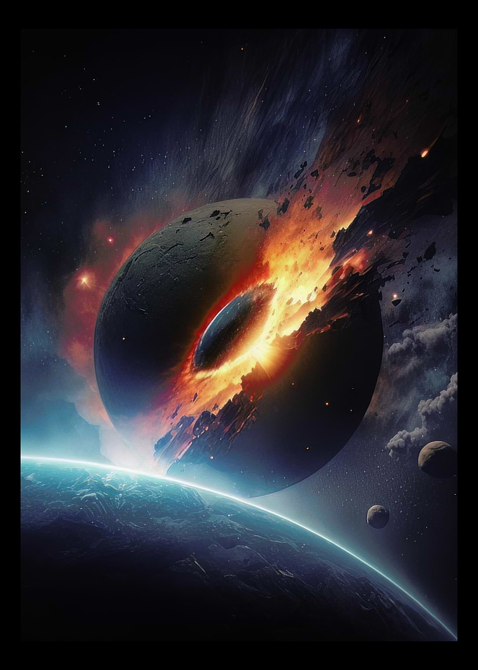 Meteor Hitting The Planet