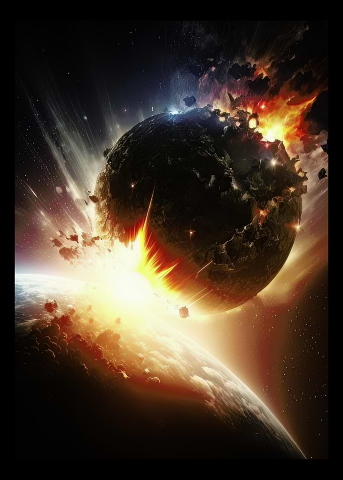 Meteor Hitting The Planet