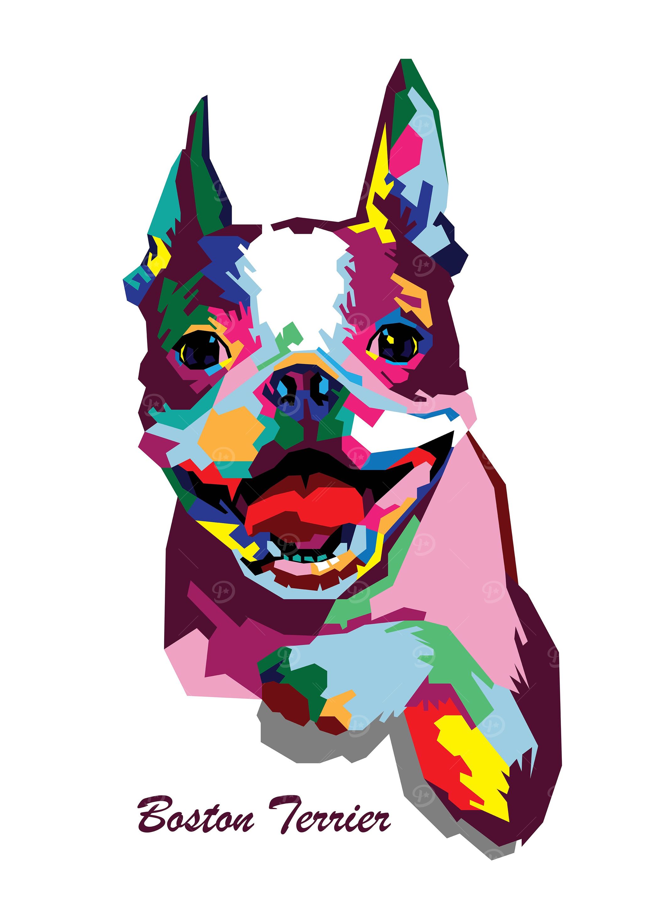 Boston Terrier in WPAP