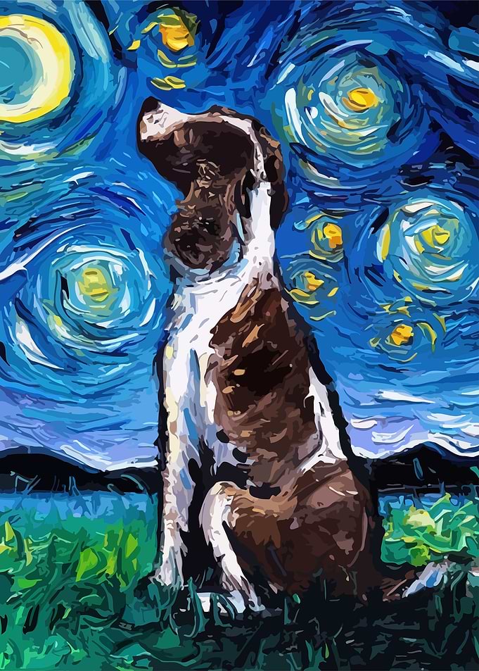Dog Starry Night Van Gogh