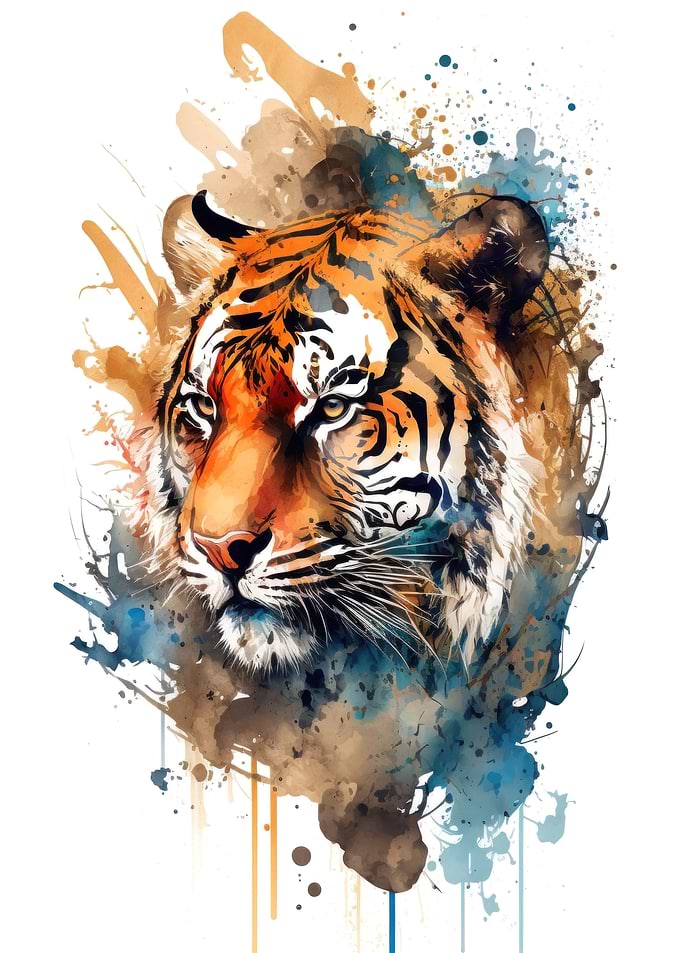 Tiger in watercolor