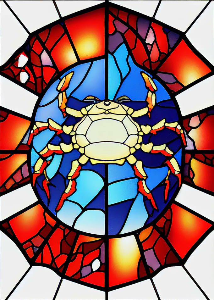 Crab Stained Glass Style