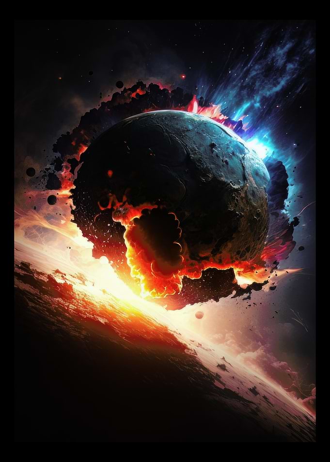 Meteor Hitting The Planet
