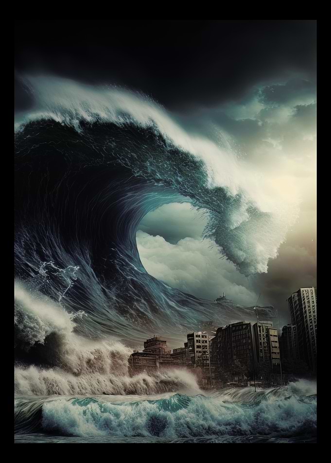Massive Tsunami Destroying