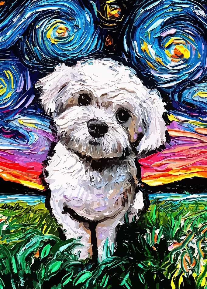 Dog Starry Night Van Gogh