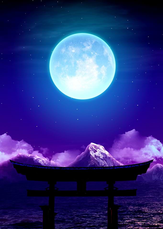 torii gate synthwave