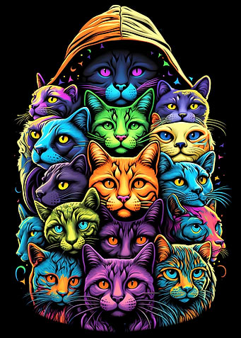 Many Vivid Cats