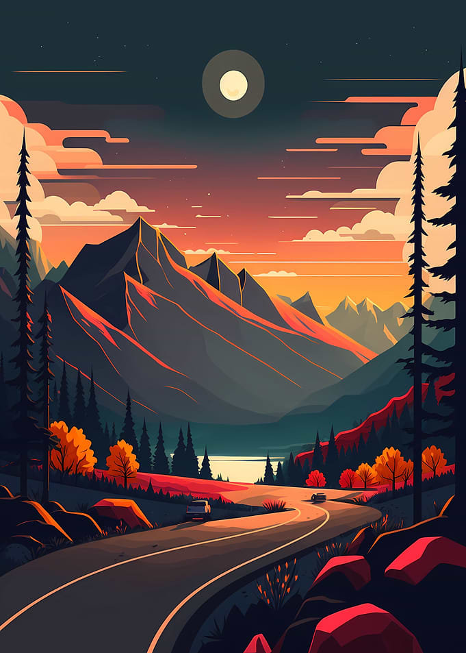 Mountain Road Landscape