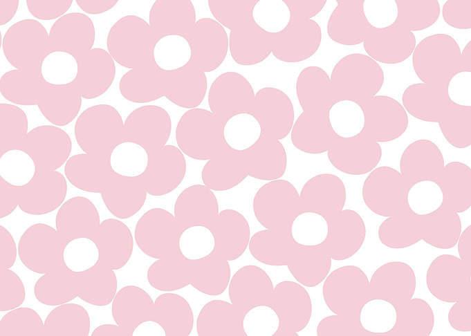 Blush Pink Retro Daisies 1
