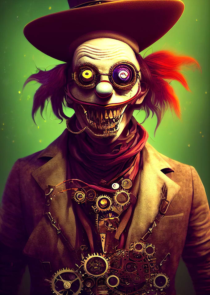 48 Steampunk Evil Clown