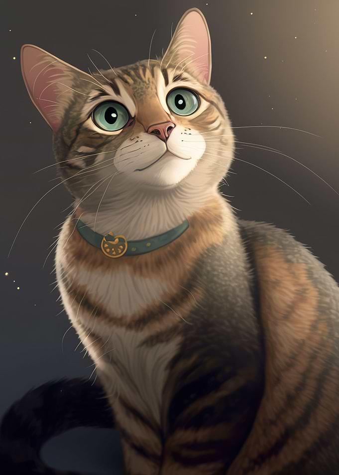 Cat cute moon