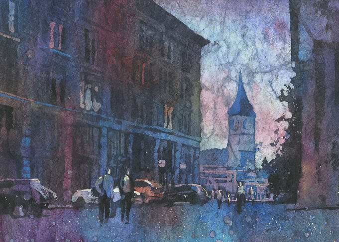 Zurich skyline artwork