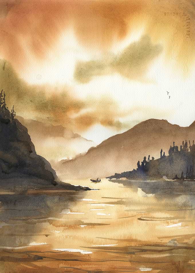 Landscape sunset artwork