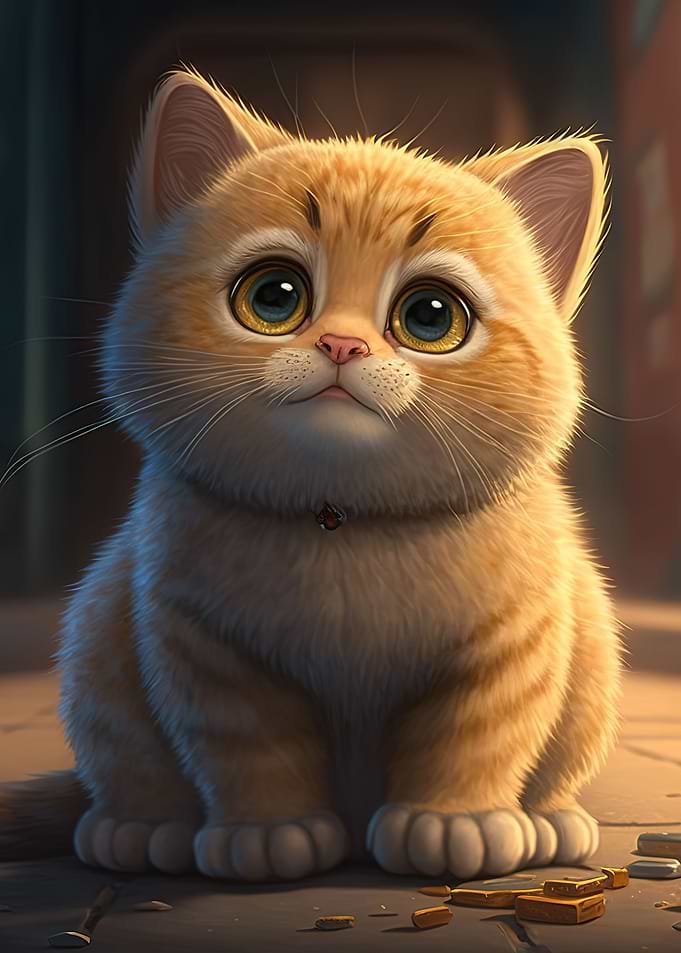 Cat cute moon