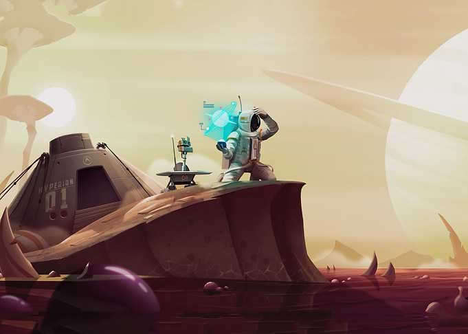 astronaut in planet