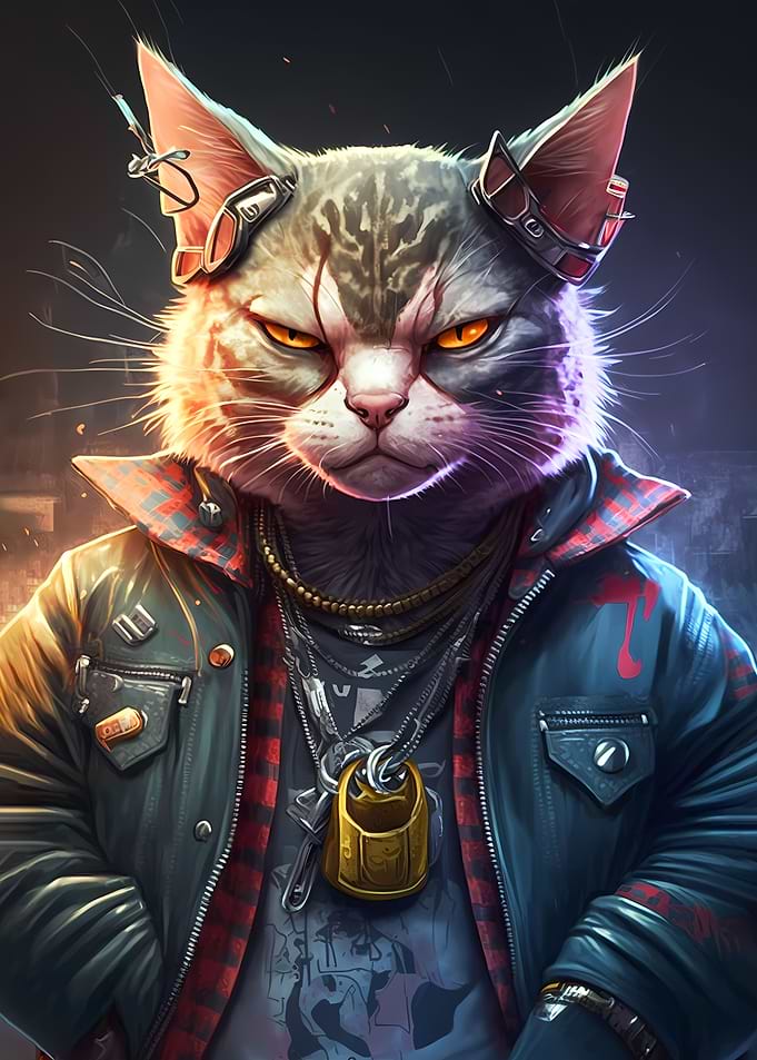 Cyberpunk Boss Cat