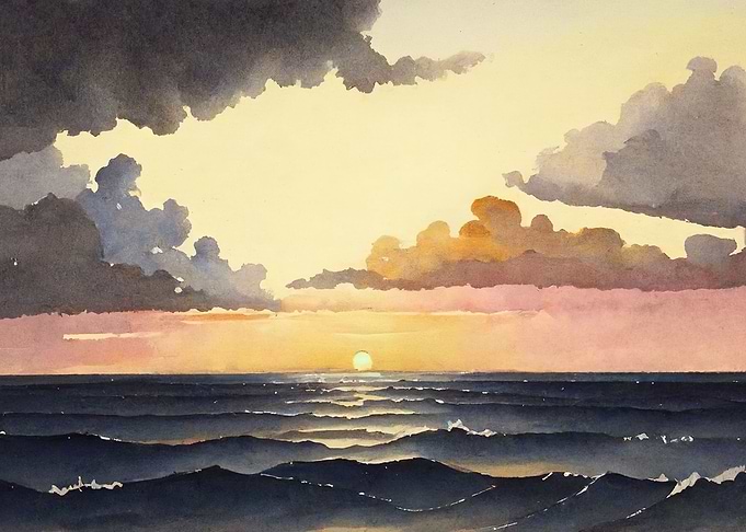 Sunset At Sea