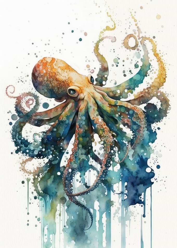 Octopus in Watercolor