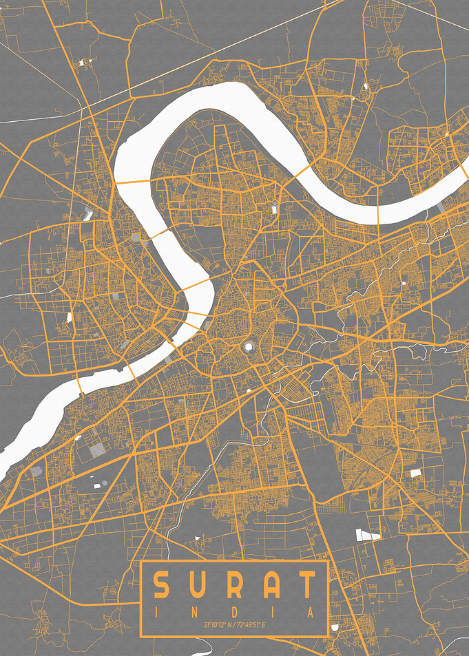 Surat City Map Bauhaus