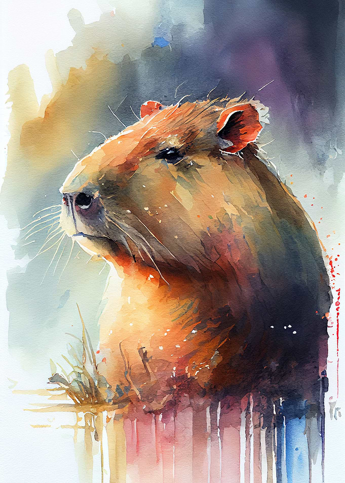 Capybara Watercolor